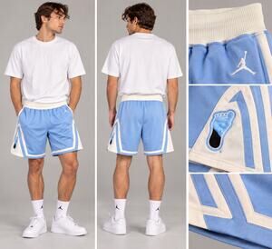 Jordan UNC Tar Heels Basketball Shorts Men M Carolina Blue White Jumpman Y2K